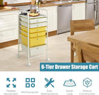 Giantex 6 Storage Drawer Cart Rolling Organizer Cart - Image 8