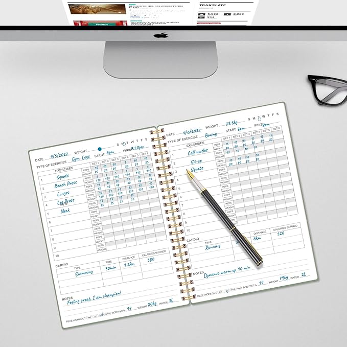 Fitness Journal for Women & Men, A5 Workout Journal/Planner Daily Exercise Log - Image 6