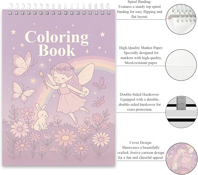 Fuxi Coloring Books for Girls, 60 Sheets Blank Sketch Book + 50 Designs Blank - Image 2