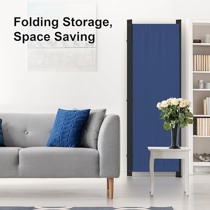 Kecreque Room Partitions and Dividers 4 Panel Portable Wall w/ 3 Wider Feet - Image 8