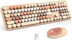 MOFII Wireless Keyboard and Mouse Combo, 2.4GHz Retro Full-Size Keyboard by MOFII
