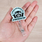 Undiagnosed But Something Ain't Right Funny Raccoon Nurse Badge Reel, Cute - Image 4
