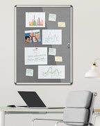 Mifuro 38"x28" Enclosed Bulletin Board, Lockable Weather-Resistant Aluminum - Image 2