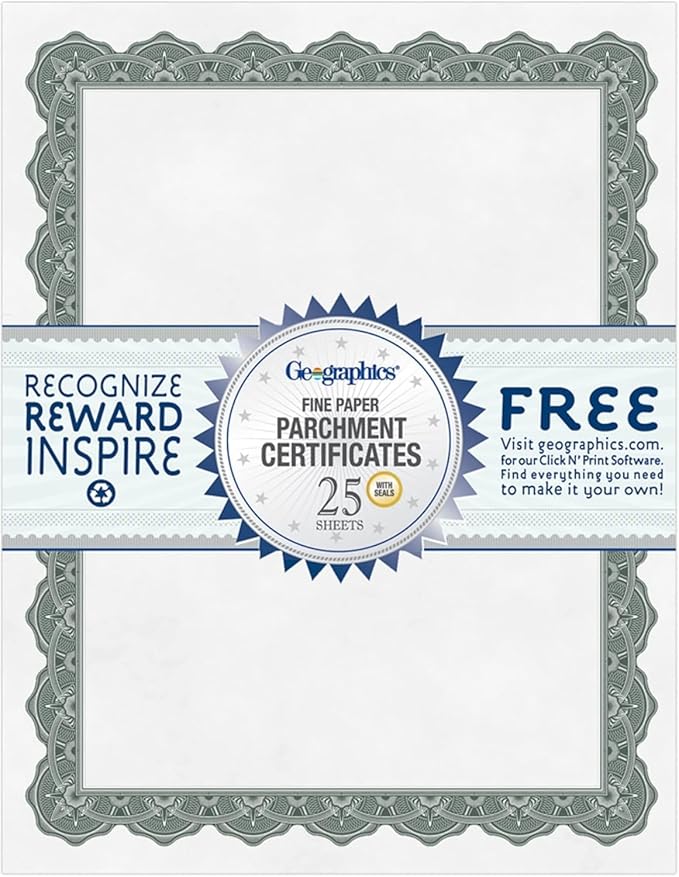 Geographics® 30% Recycled Blank Parchment Certificates, 8 1/2" x 11", Optima - Image 5