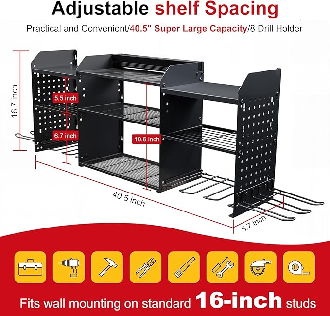 Large Power Tool Organizer Wall Mount - Image 4