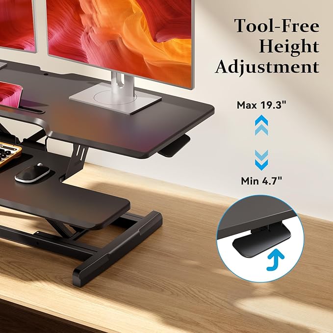 JYLH JOYSEEKER 42 inch Standing Desk Converter, Height Adjustable Desktop - Image 6