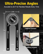Anyongora 7.2" Miter Saw Protractor Angle Finder, CNC Aluminum Miter Gauge - Image 3
