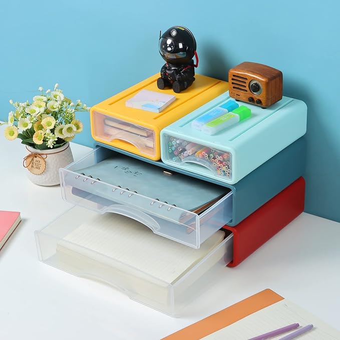 OSteed Desktop Drawers for Paper, Stackable Office Storage Drawers for Desk - Image 2