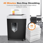 Bonsaii 15-Sheet Office Paper Shredder, 40-Minute Home Office Heavy Duty - Image 5