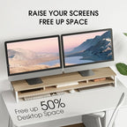 Fenge Dual Monitor Stand for Desk, 42.5in Large Monitor Riser for 2 Monitors - Image 4