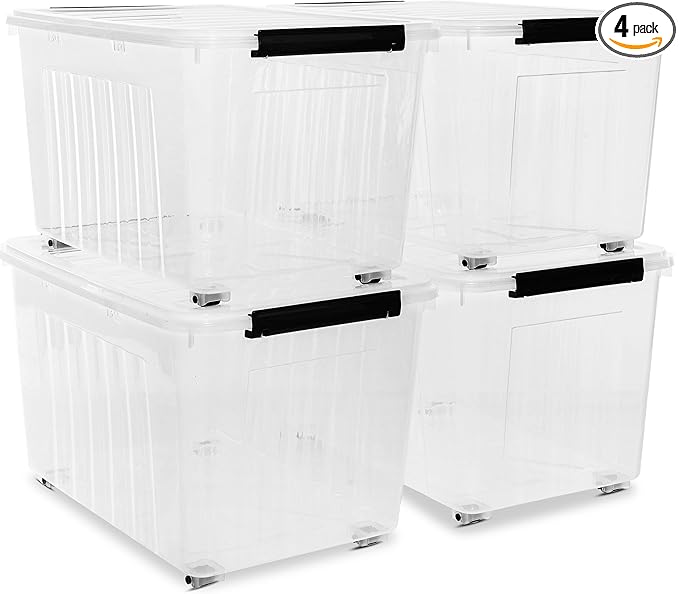 Citylife 82 QT Clear Plastic Storage Bins by Anywish