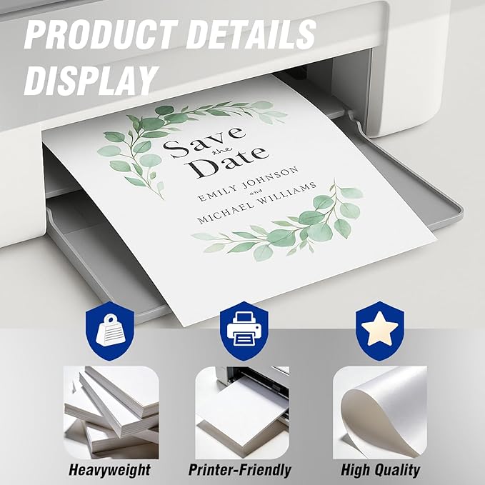 Veritas White Cardstock 8.5 x 11”, 110LB/199GSM Heavyweight Card Stock - Image 3