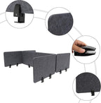 ReFocus Raw Clamp-On Acoustic Desk Divider Mounted Privacy Panel Set – Reduce - Image 5