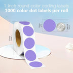 1 Inch Round Color Coding Labels, 1000 Dots Per Roll Lavender Color Coded Dot - Image 2
