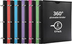 Tashkummy 360° Pivotable 3 Ring Binder, Upgraded Foldable Binders 1 inch 6 Pack by 360%C2%B0PivotableBinderNotebook
