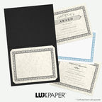 LUXPaper 9.5" x 12" Certificate Holders | Black Linen | 100lb. Cover | 250 Qty - Image 7