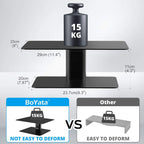 boyata monitor stand, adjustable height metal desktop riser, close-up detail