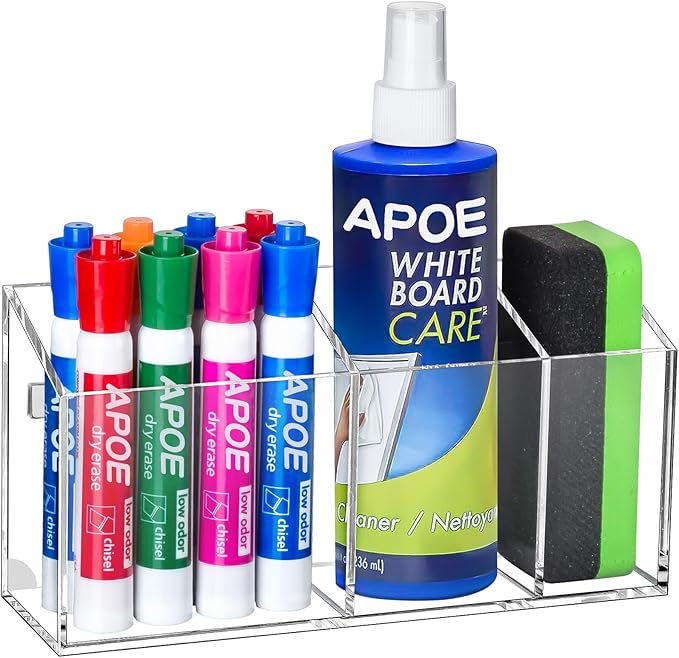 Banafich Magnetic Dry Erase Marker Holder, Acrylic Magnet Pen Holder by Banafich
