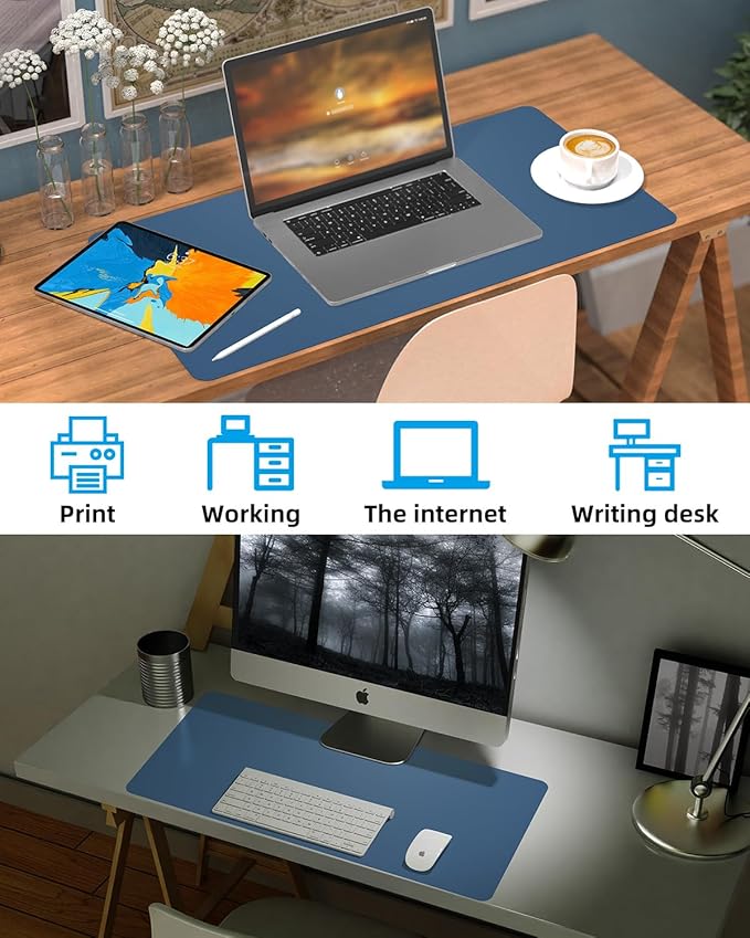 Leather Desk Pad Protector, Office Mat, Large Mouse Pad, Non-Slip Blotter - Image 6