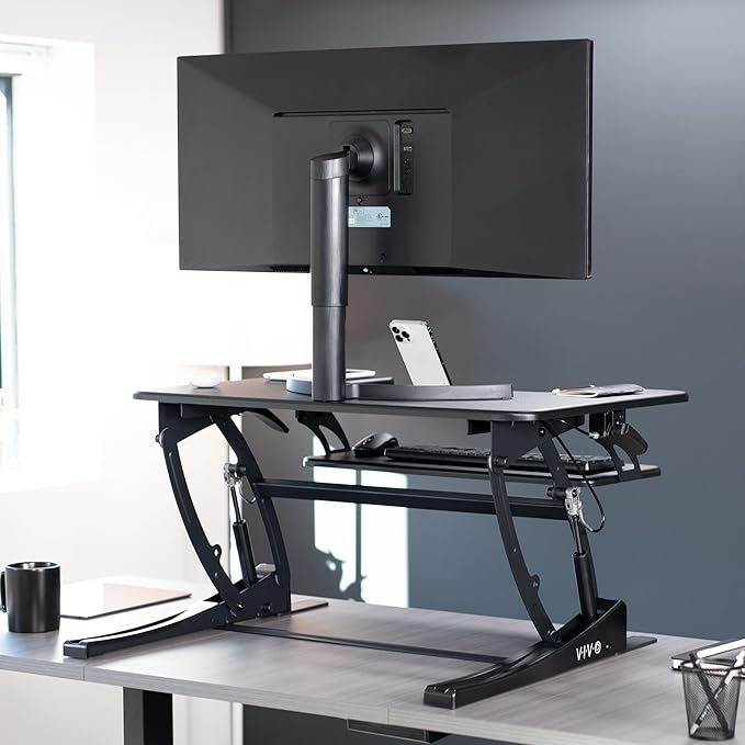 VIVO 32 inch Height Adjustable Stand Up Desk Converter, V Series, Quick Sit to - Image 6