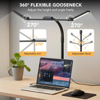 led desk lamp for home office with base, side view