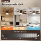 35 in small low profile ceiling fan light, side view
