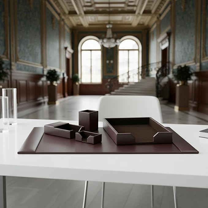 DACASSO Bonded Leather Desk Set - Image 3
