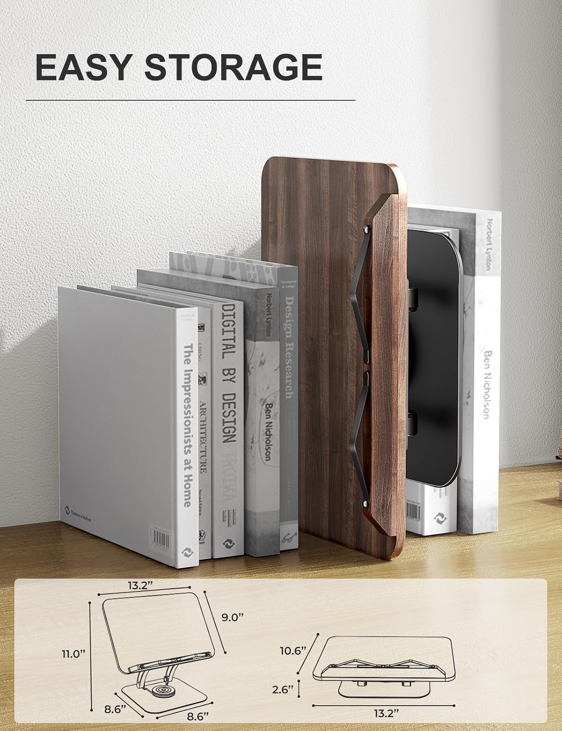 Tounee Book Stand for Reading, Adjustable Book Holder with 360° Swivel Base, ...