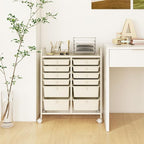 LDAILY 12 Drawer Rolling Storage Cart, Craft Cart Organizer on Wheels w/Metal - Image 8