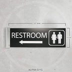 ALPHA DOG SIGNS Corridor Projecting Hallway Bathroom Sign, Left Arrow, - Image 2