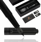 HUASHILAI Luxury Matte Black Forest Fountain Pen Set, Titanium Black Extra Fine by HUASHILAI