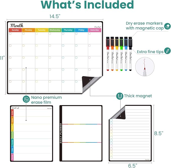 Magnetic Dry Erase Monthly Calendar Set - Image 2
