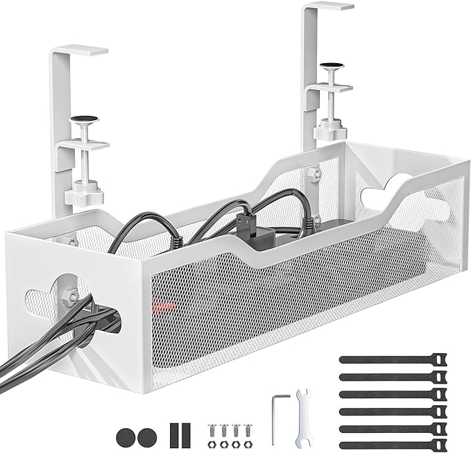 Under Desk Cable Management Tray White, Litwaro Cable Management Under Desk No by Litwaro