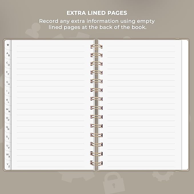 Clever Fox Password Book Spiral – Internet Address & Password Organizer - Image 6