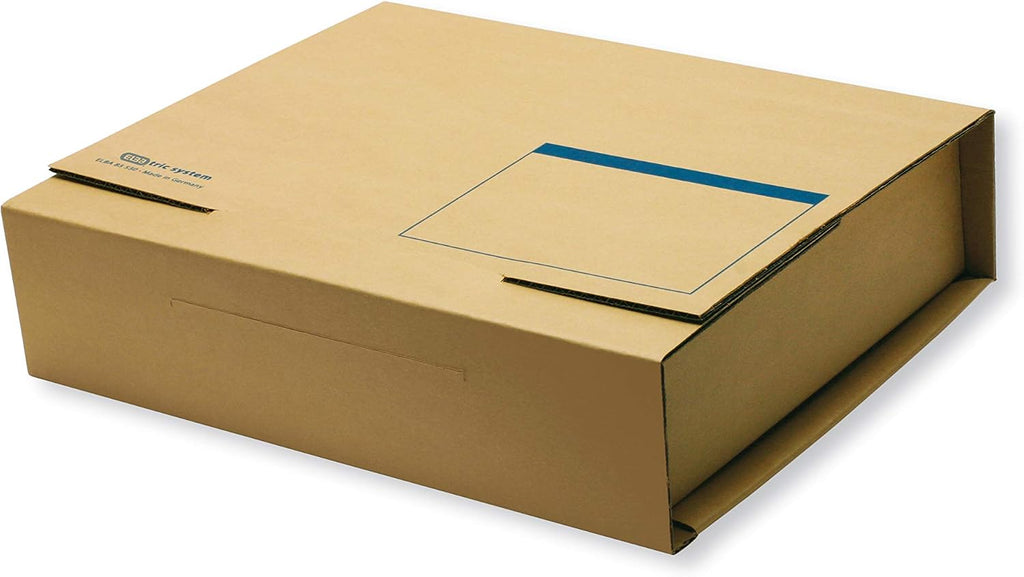 Elba Tric System 83530 Shipping Box for Files with Spine Width up to 8 cm with Address Field Pack of 20 Natural Brown