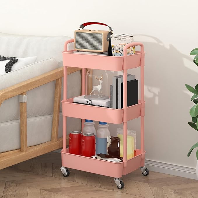 Sywhitta 3-Tier Plastic Rolling Utility Cart - Image 3