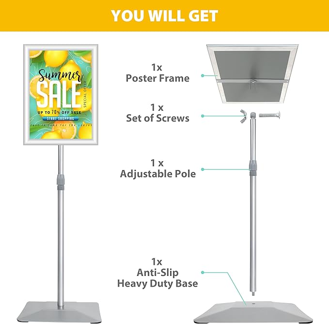 VAIIGO 11"x17" Pedestal Poster Sign Holder Stand - Image 7