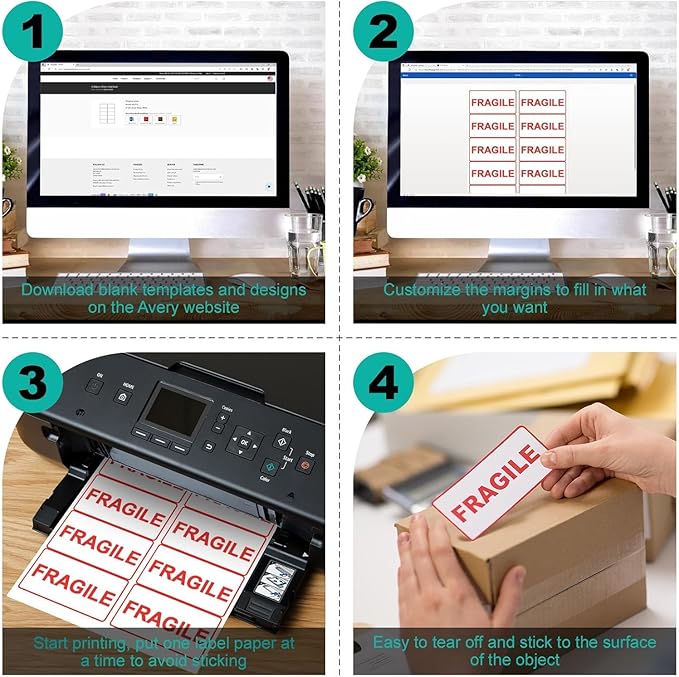 2”x4” Address Labels Shipping Mailing Labels - Image 4