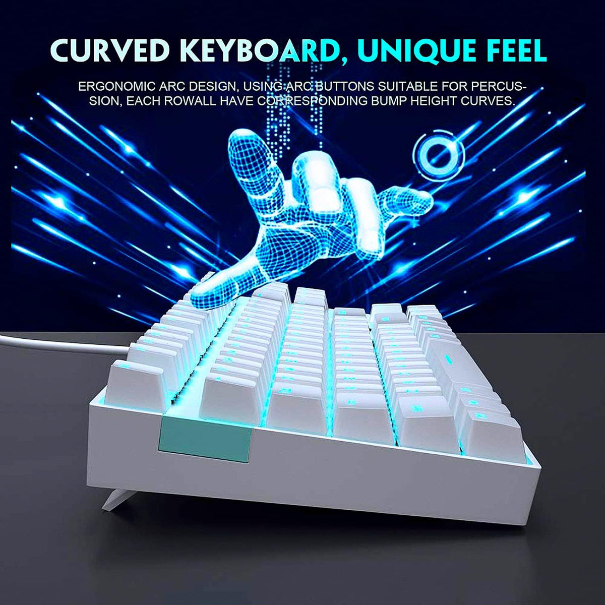 MageGee Mechanical Gaming Keyboard with Blue Switch, Compact 87 Keys Wired Co...
