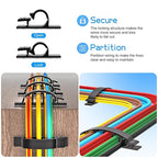 XHF 30pcs Adhesive Cable Wire Clips Kit Black, Outdoor Cable Management Wire - Image 4
