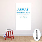 AFMAT Whiteboard Sticker, 17.3" x 36" Dry Erase Wallpaper, Peel and Stick White by AFMAT