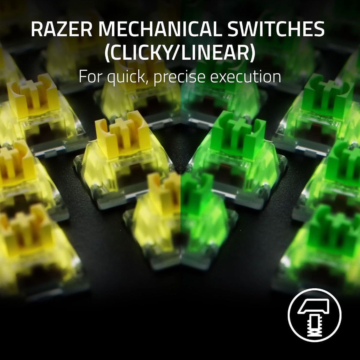 Razer BlackWidow V4 X Mechanical Gaming Keyboard, Yellow Switches, Black