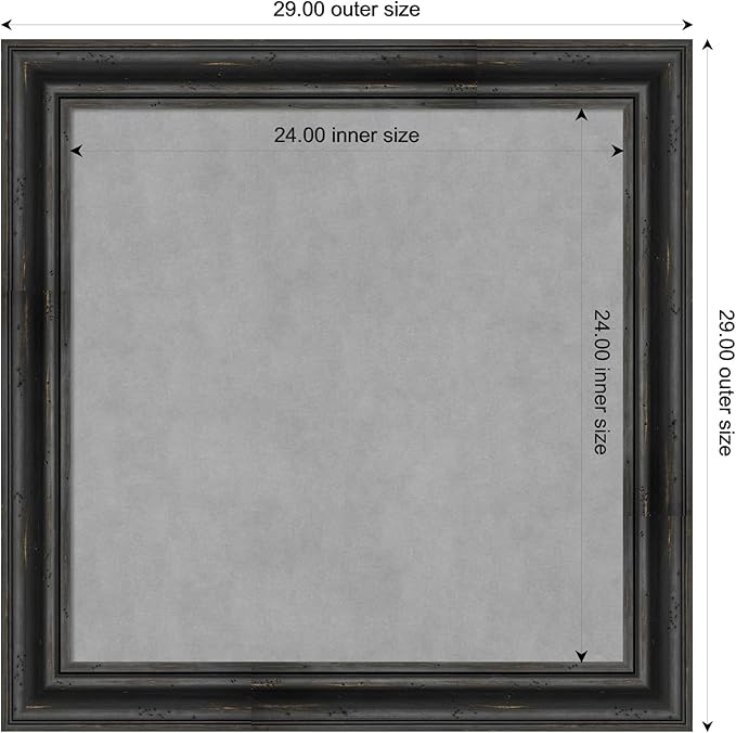 Amanti Art Black Framed Magnetic Board 29x29 Medium Vision Board - Image 4