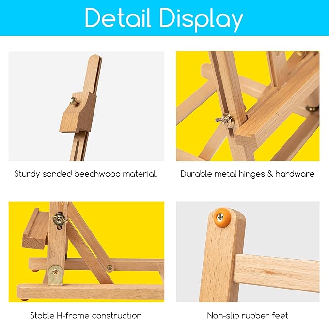 MEEDEN Tabletop Easel for Painting H-Frame, Adjustable Painting & Display Table - Image 5