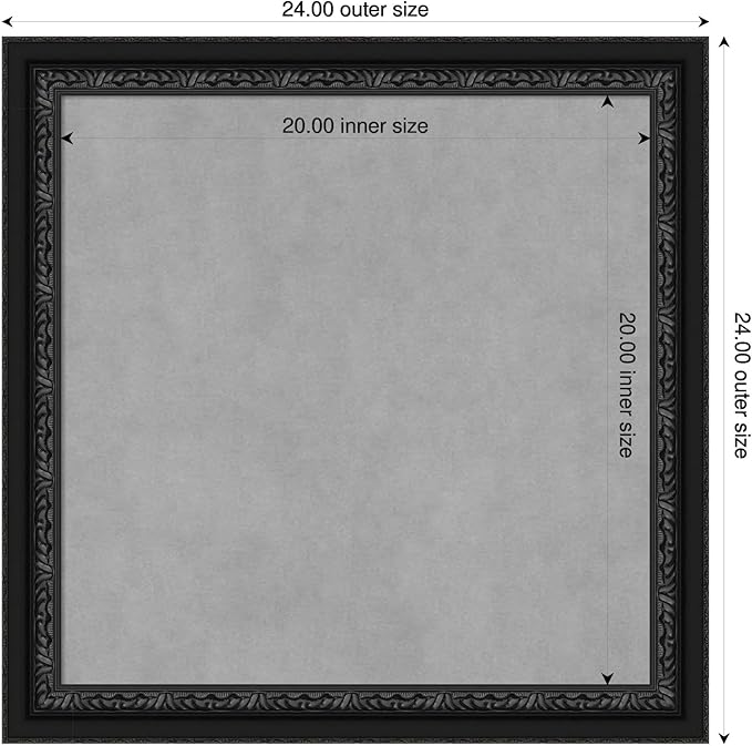 Amanti Art Black Framed Magnetic Board 24x24 Medium Vision Board - Image 2