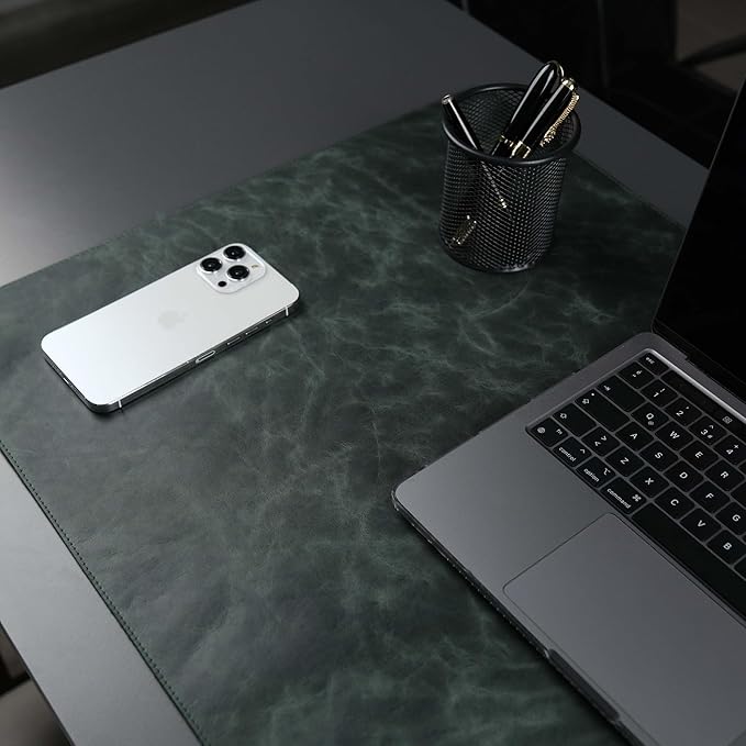 TORONATA Jersey Genuine Calfskin Leather Desk Pad, Office Desk Mat - Image 3
