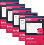 XKDOUS 5 Pack Invoice Receipt Book, 2-Part Carbonless, 5-9/16" x 8-7/16" by XKDOUS