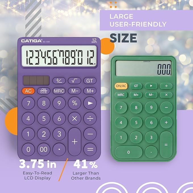 CATIGA 12 Digit Desktop Calculator Basic Desk Calculator - Image 3