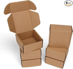 PHAREGE 4x4x2 inch Shipping Boxes 6 Pack Brown, Tab Lock Tuck Top Mailer Boxes by PHAREGE