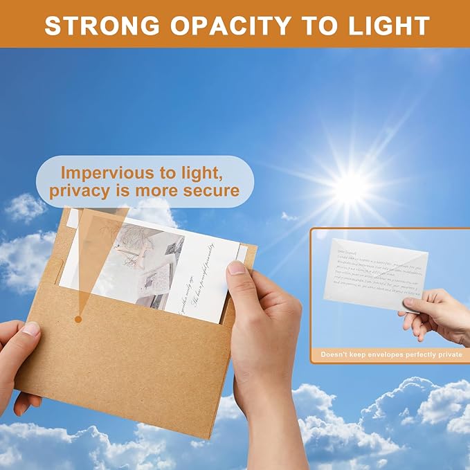 Silunkia 100 Packs Brown Blank Cards and Envelopes 5 x 7 Heavyweight Single - Image 6